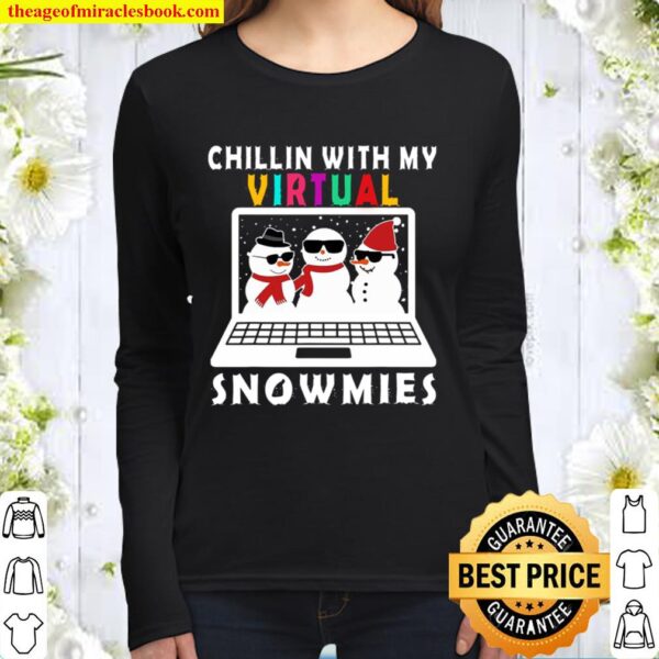Chillin With My Virtual Snowmies Online Teaching Pajama Xmas Women Long Sleeved
