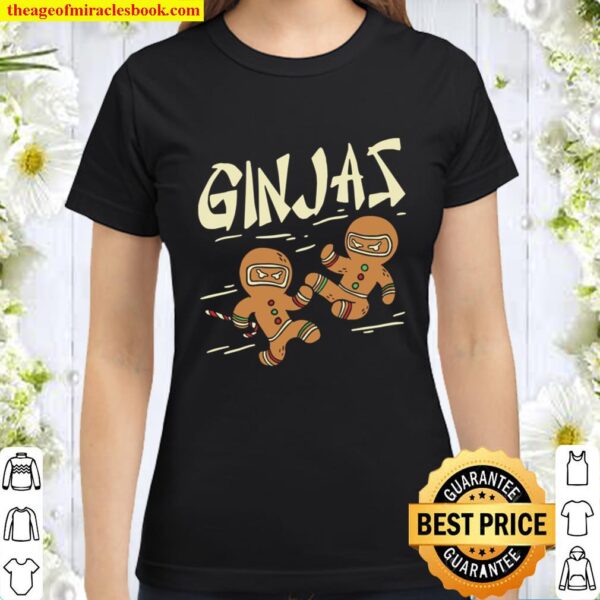 Christmas Ginja Longsleeve Shirt Ninja Gingerbread Boys Gift Classic Women T-Shirt