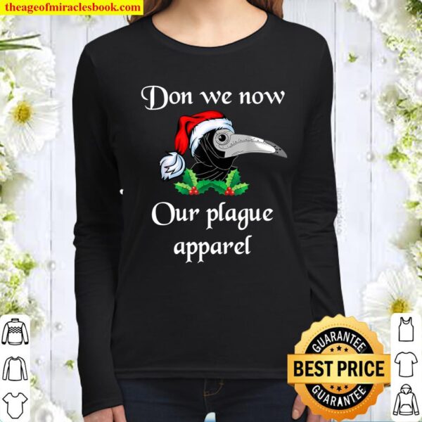 Christmas plague doctor mask don we now our plague apparel Women Long Sleeved