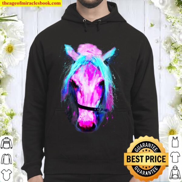 Colorful Horse Face, Watercolor Art Gift Hoodie