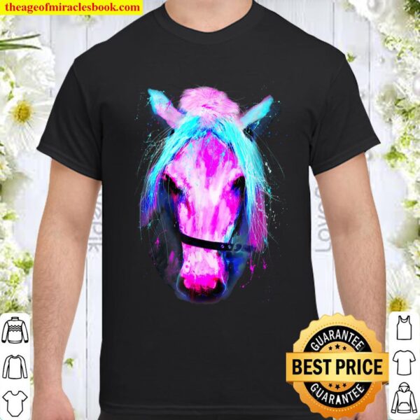 Colorful Horse Face, Watercolor Art Gift Shirt