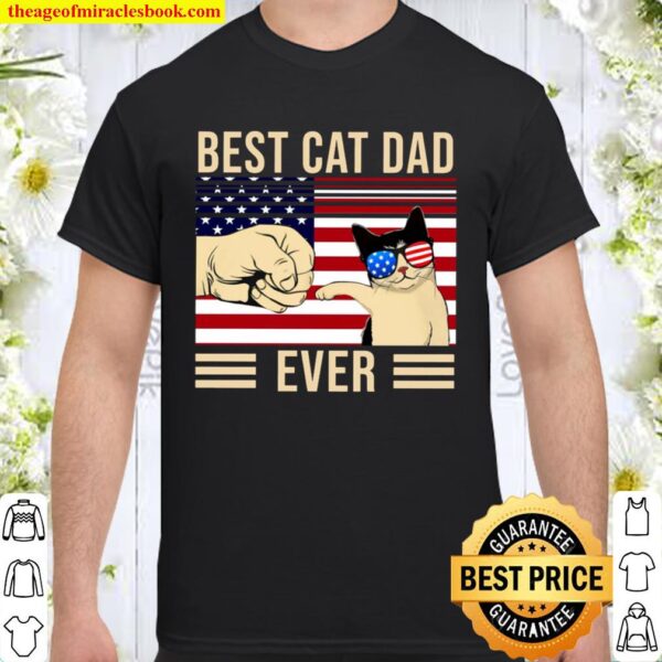 Cool Cat And Dad_Best Cat Dad Ever Shirt