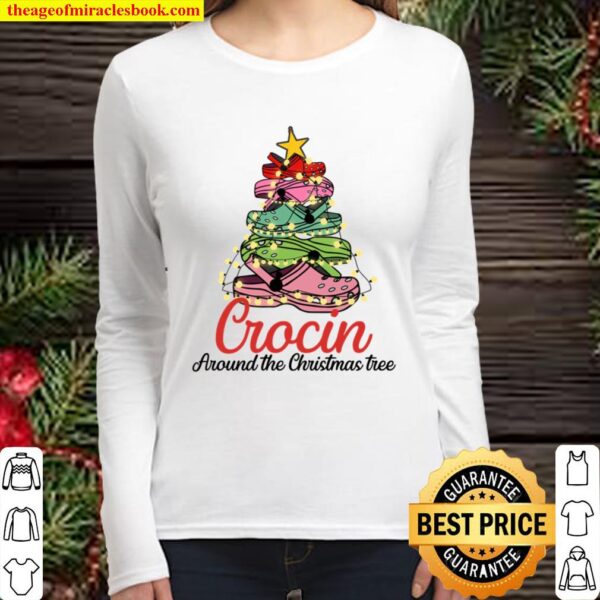 Crocin around the christmas tree Funny Xmas 2020 Gift Women Long Sleeved
