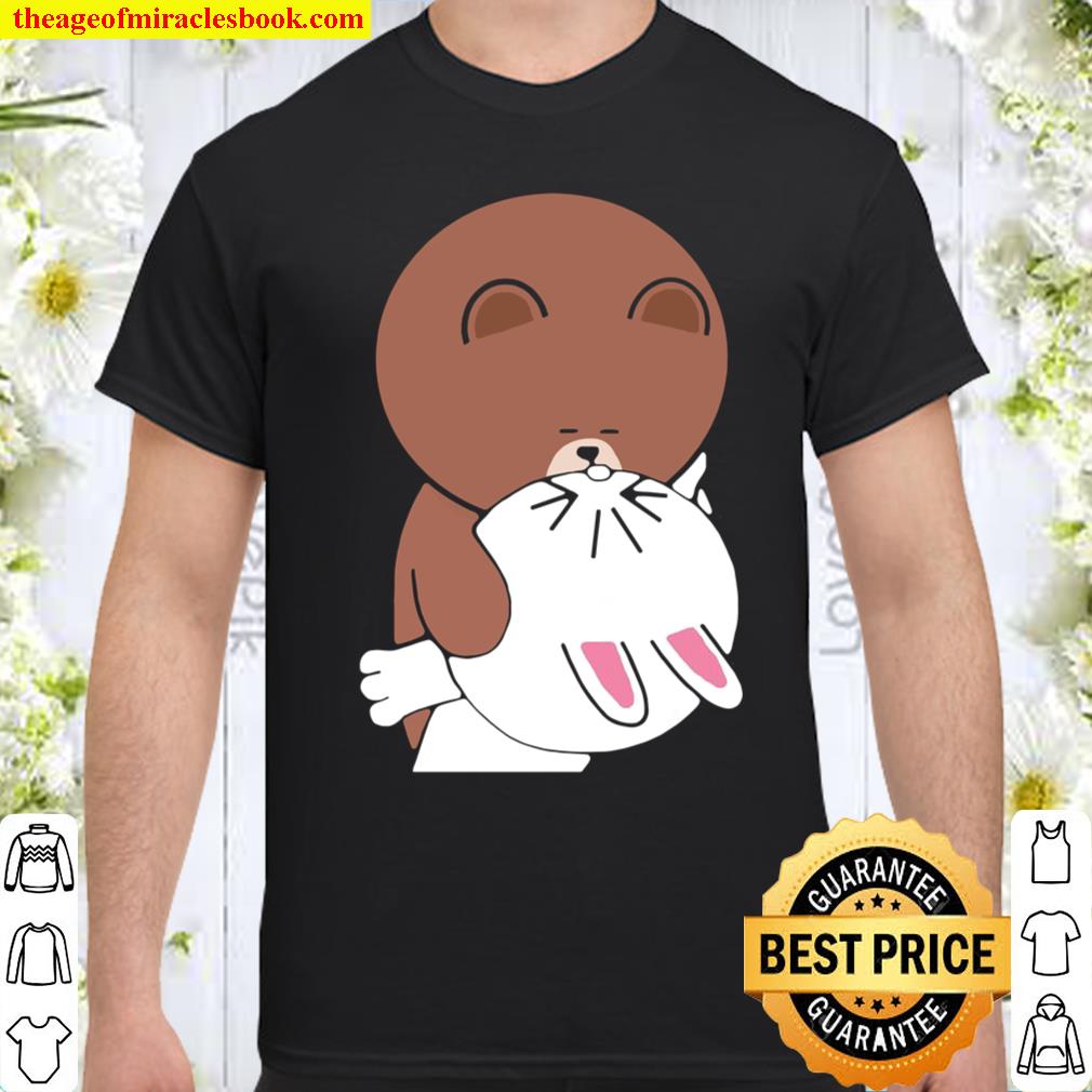Cute Brown Bear Cony Bunny Rabbit Lovers Love Romantic Kiss shirt
