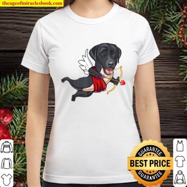 Cute Dog Larbrador Love Wing Adorable Valentine Day Classic Women T-Shirt
