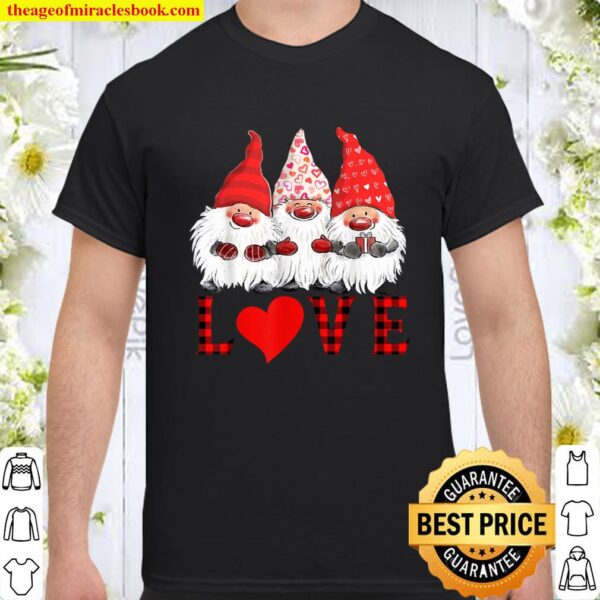 Cute Gnomes Love Plaid Cute Sweet Valentine Gift Shirt