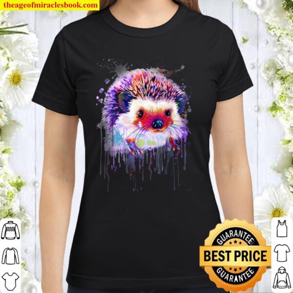 Cute Hedgehog Art Design Classic Women T-Shirt