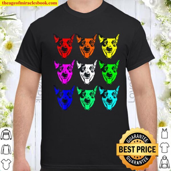 Cute Heeler, Australian Cattle Dog (ACD) Happy Rainbow Faces Shirt