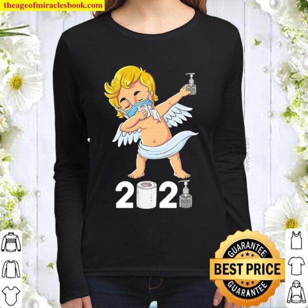 Dabbing cupid in a mask funny valentines day 2021 dab Women Long Sleeved