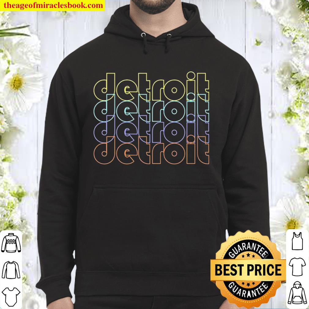 Detroit City Neon Lights T-Shirt Gift Detroit Michigan Detroit Tourist Hoodie