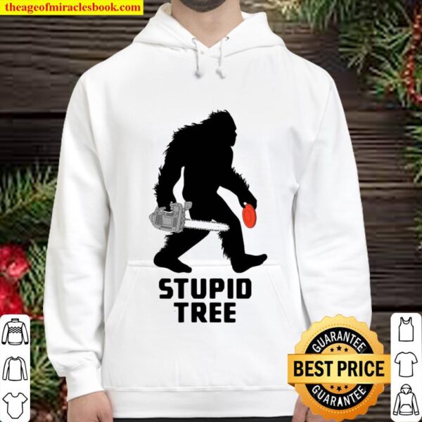 Disc Golf Bigfoot With Chainsaw Tree Cryptid Disc Golfer Hoodie