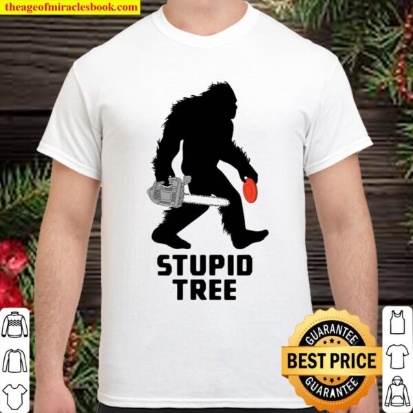 Disc Golf Bigfoot With Chainsaw Tree Cryptid Disc Golfer Shirt