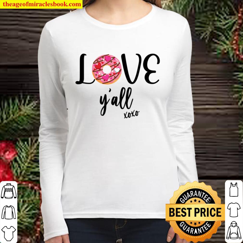 Donut Love Shirt, Donut Valentine Shirt, Valentines Day Shirt, Valenti Women Long Sleeved