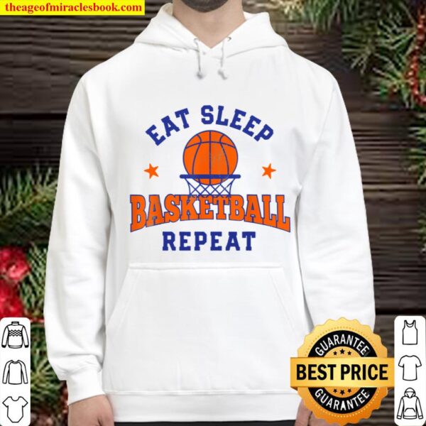 Eat Sleep Basketball Repeat Funny Player Fans Gifts Boys Men Hoodie