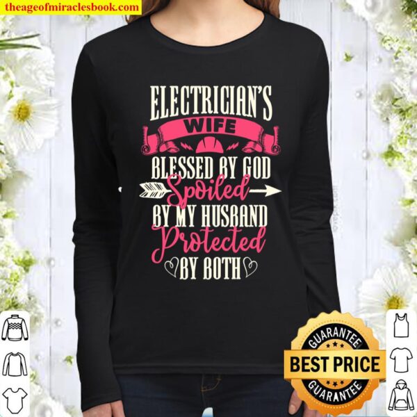 Electrician Gifts Wife Design On Back Women Long Sleeved