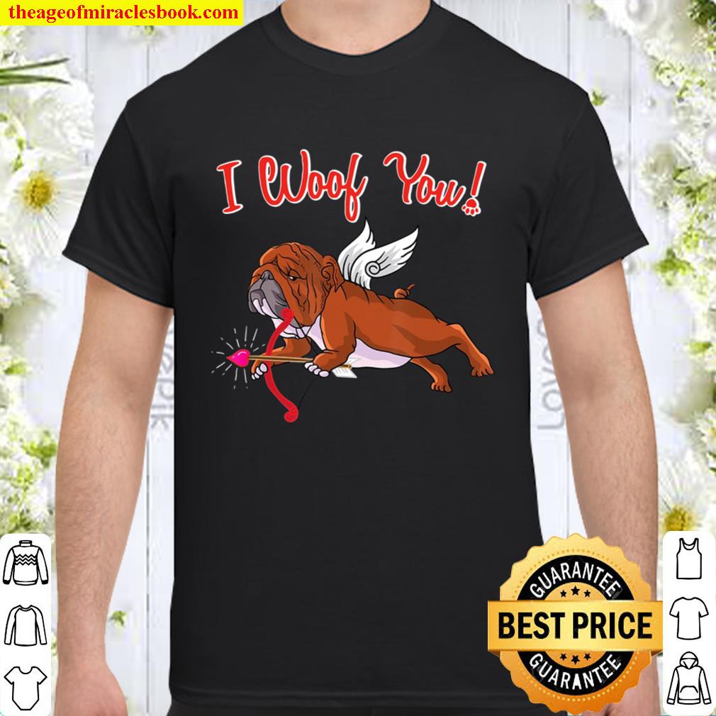 English Bulldog I Woof You Cupid Valentines Day Shirt