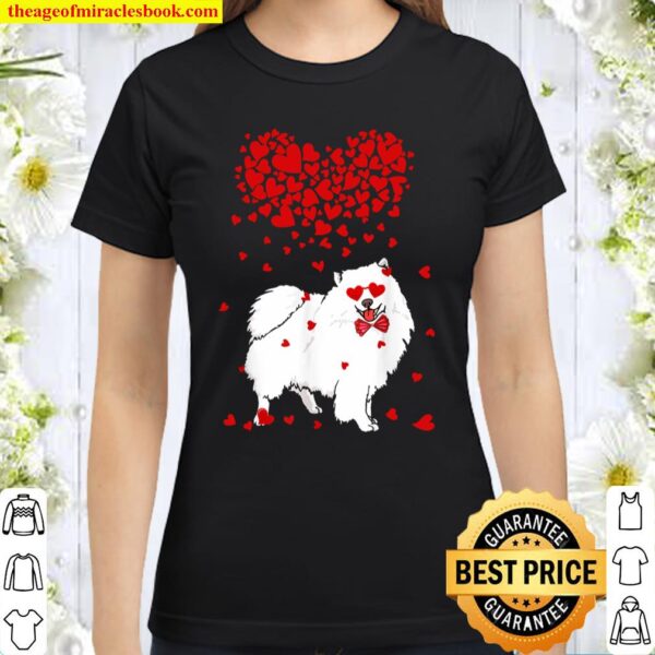 Funny American Eskimo Outfit Dog Lover Valentine Gifts Classic Women T-Shirt