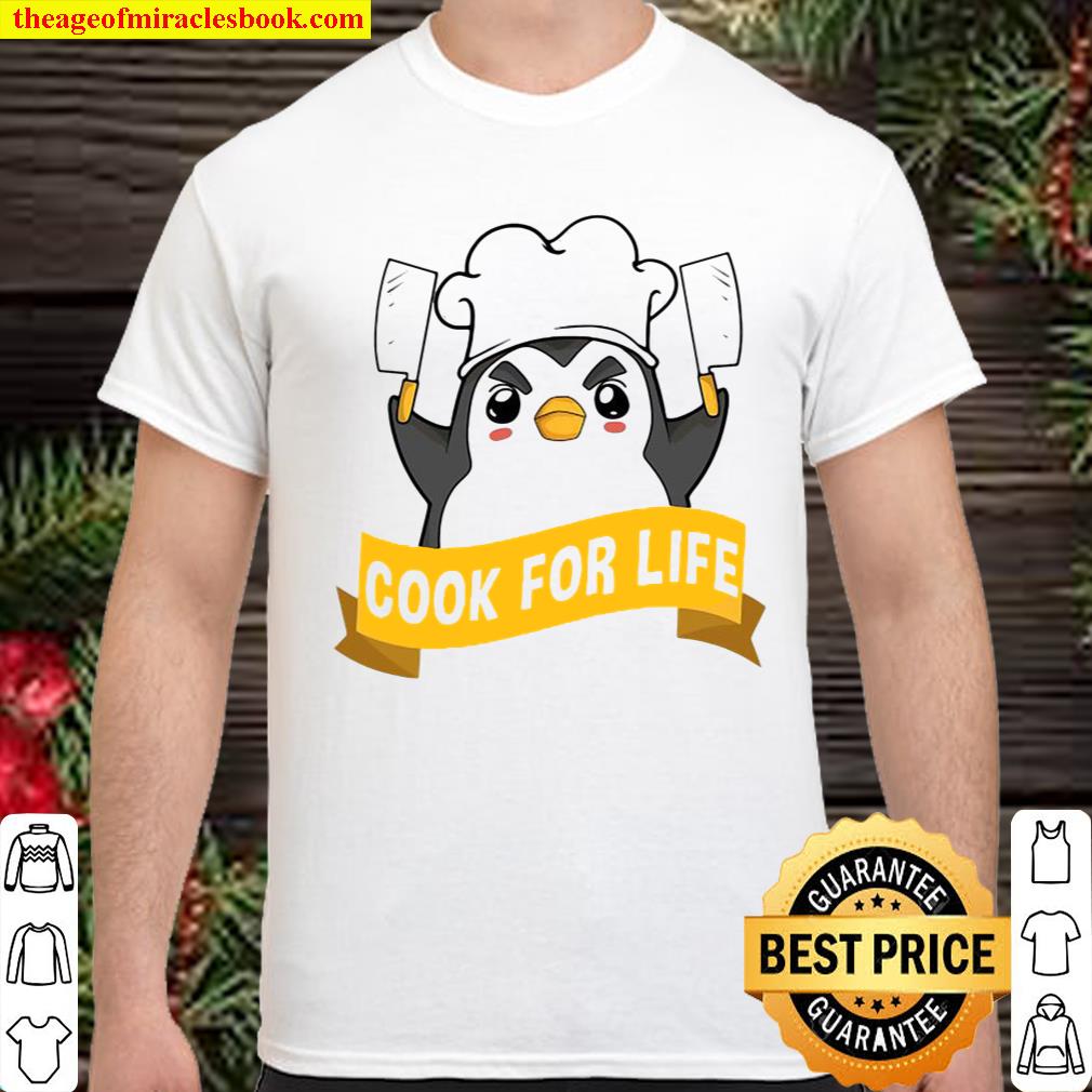 Funny Anime Kawaii Penguin Chef Cook For Life Shirt
