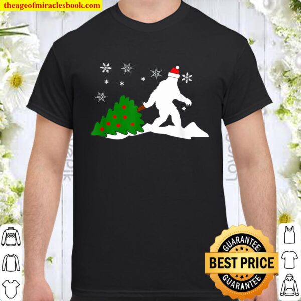 Funny Bigfoot Christmas Tree Gifts Shirt