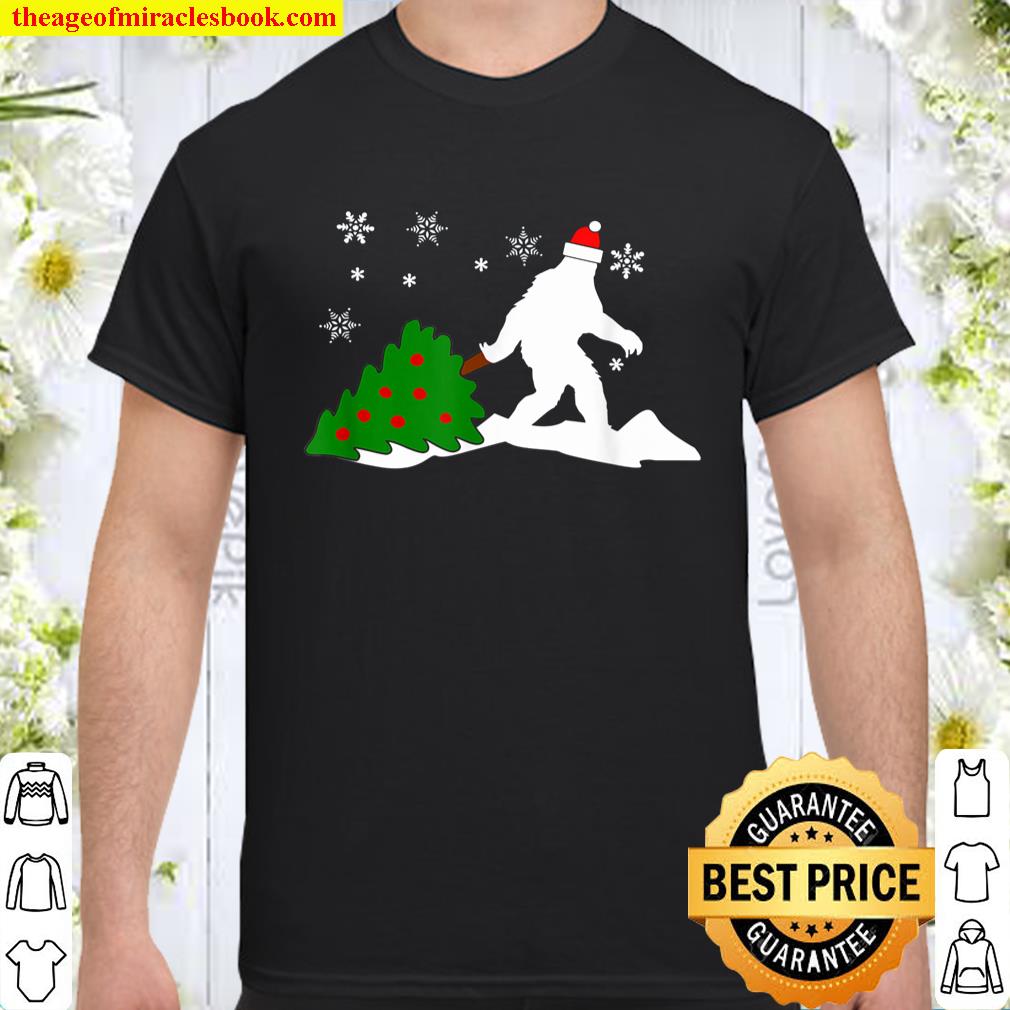Funny Bigfoot Christmas Tree Gifts Limited Shirt