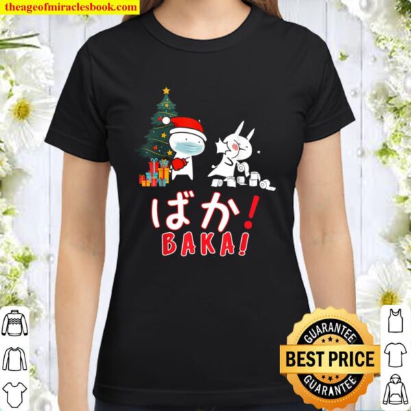 Funny Christmas Pajama, Anime Baka Idiot, Mask Toilet Paper Classic Women T-Shirt