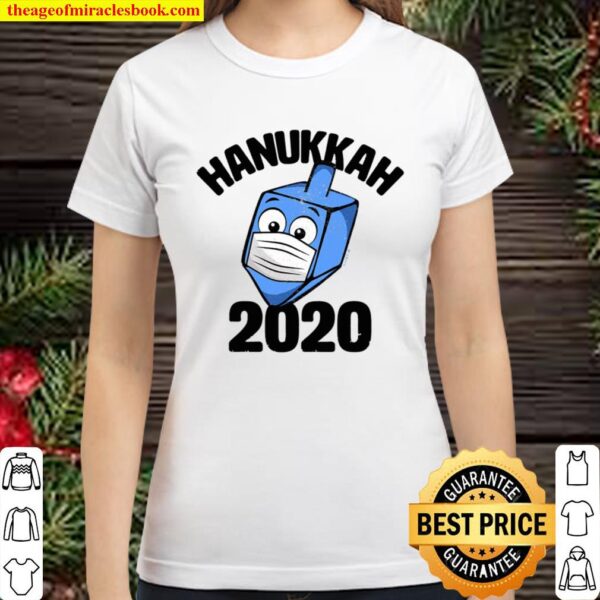 Funny Hanukkah 2020 Dreidel Wearing Face Mask Graphic Classic Women T-Shirt