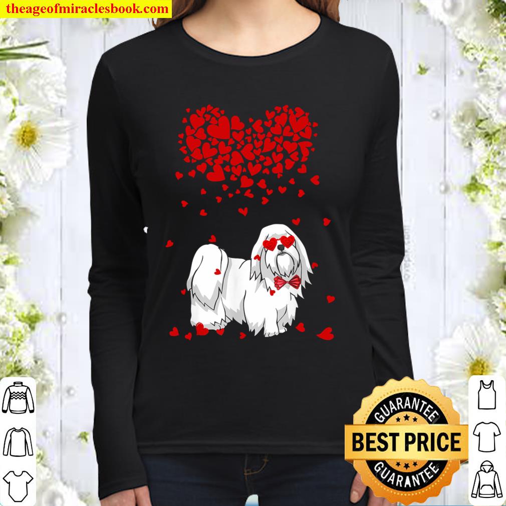 Funny Maltese Outfit Dog Lover Valentine Gifts Women Long Sleeved