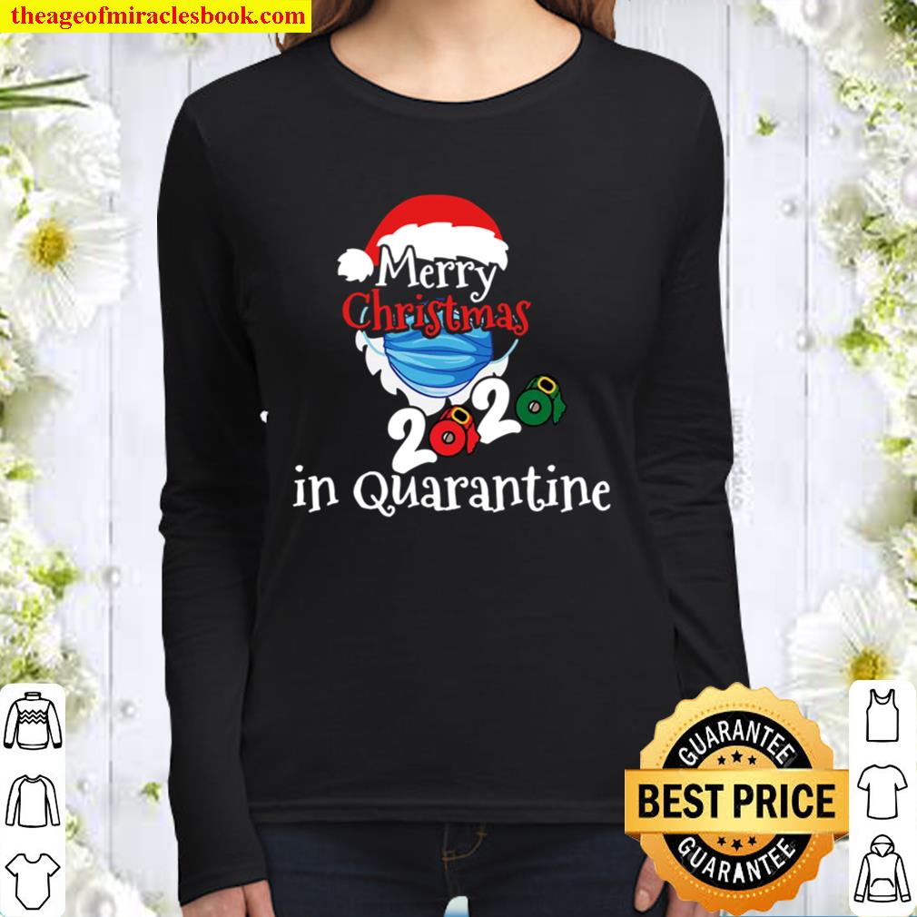 Funny Merry Christmas In Quarantine 2020, Gag Gift Idea Men Women Long Sleeved