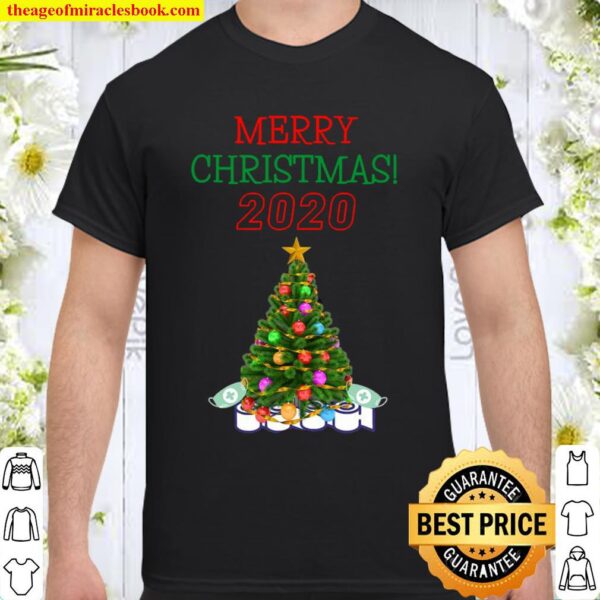 Funny Quarantine 2020 Christmas Tree Toilet Paper Mask Gift Shirt