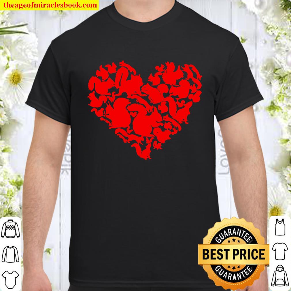 Funny Squirrel Heart Valentine Gift Squirrel Lover New Shirt
