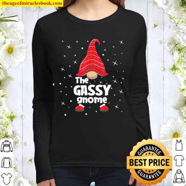 Gassy Gnome Family Matching Christmas Funny Gift Pajama Women Long Sleeved