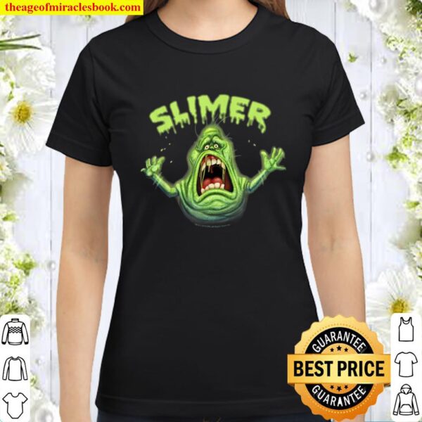 Ghostbusters Slimer Neon Portrait Classic Women T-Shirt