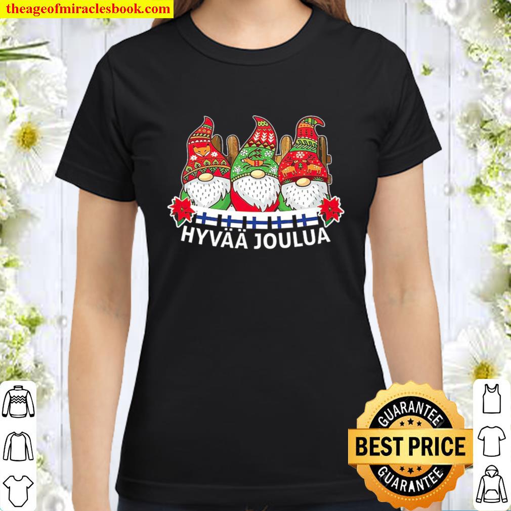 Gnome Finnish Hyvaa Joulua Christmas Classic Women T-Shirt