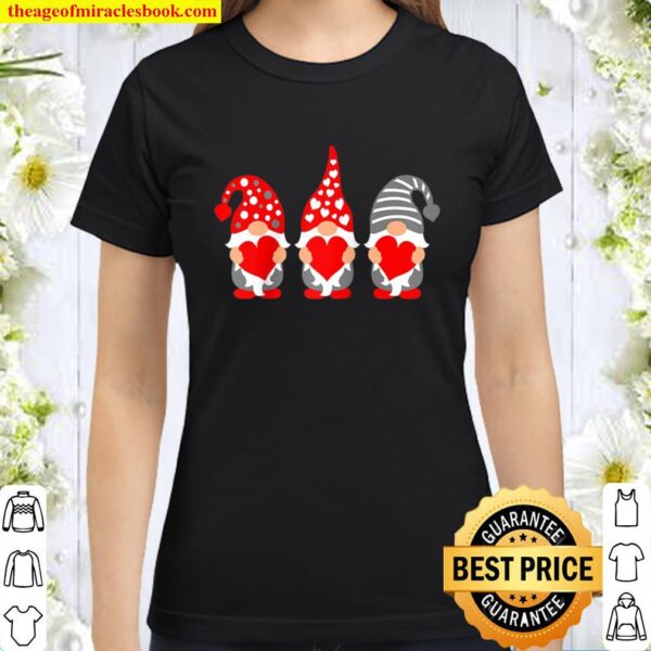 Gnomes Hearts Valentine Day Shirts For Couple Raglan Baseball Classic Women T-Shirt