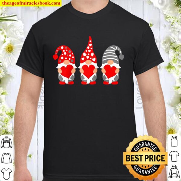 Gnomes Hearts Valentine Day Shirts For Couple Raglan Baseball Shirt