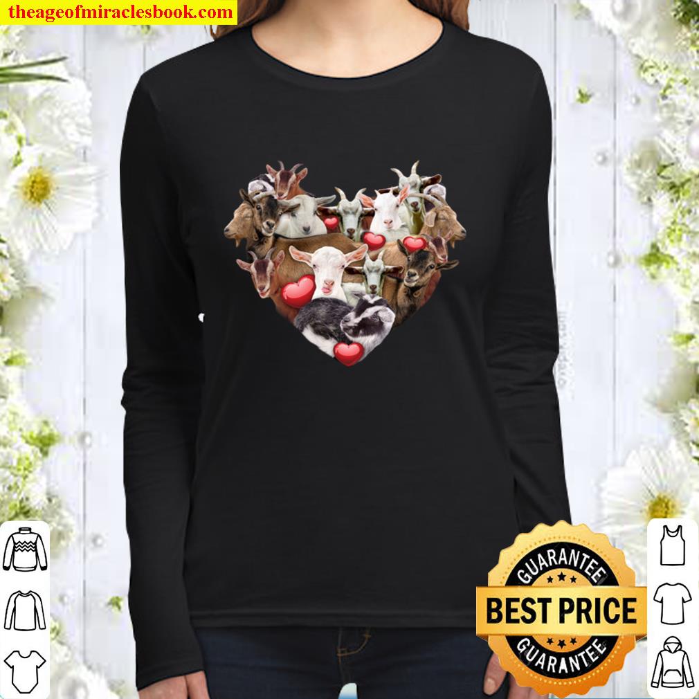 Goat Heart Funny Valentine_s Day Farmer Gifts Tee Women Long Sleeved