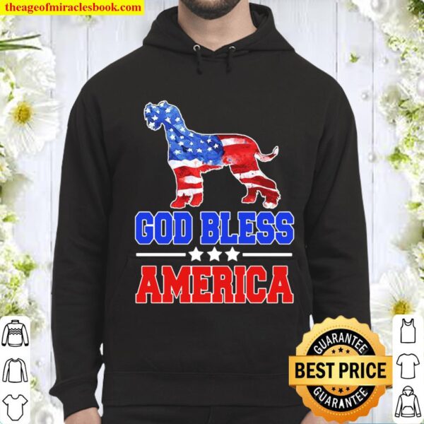 God Bless America Dog American Flag Hoodie