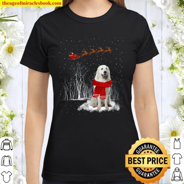 Great Pyrenees Is Watching The Snow Christmas Gift Classic Women T-Shirt