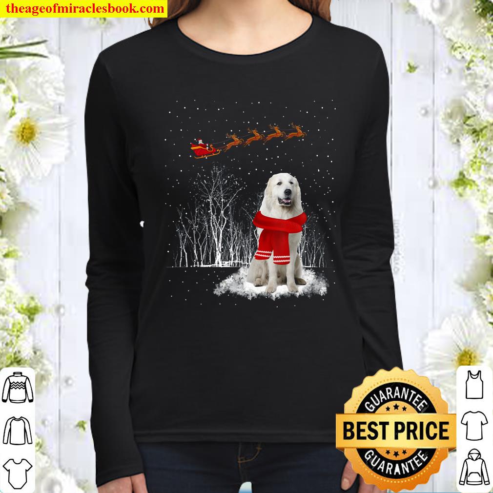 Great Pyrenees Is Watching The Snow Christmas Gift Women Long Sleeved