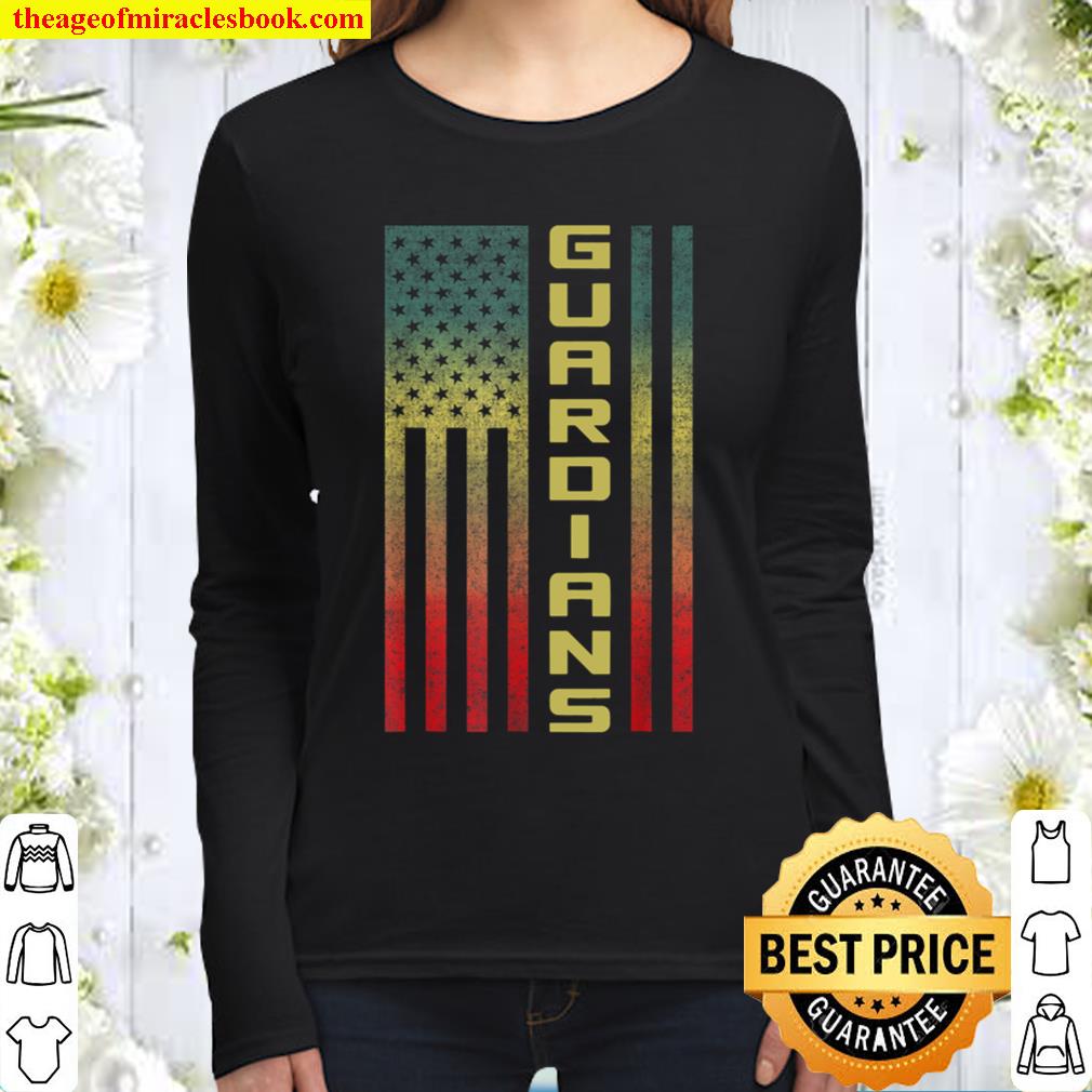 Guardians of Space Defense Vintage Flag - USA Military Force Women Long Sleeved