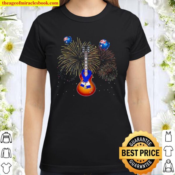 Guitar Firework Australia Independence Classic Women T-Shirt