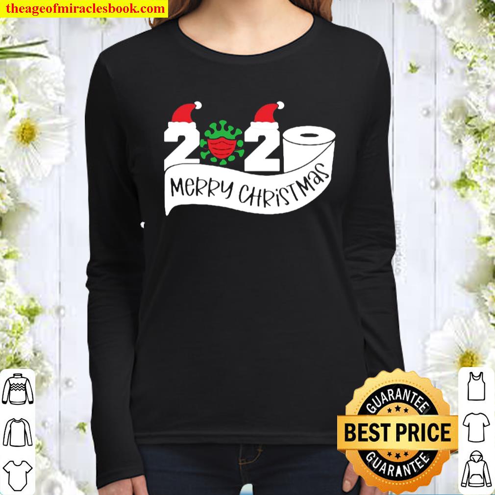 GydiaGarden 2020 Merry Christmas Toilet Paper T-Shirt Funny Christmas Women Long Sleeved