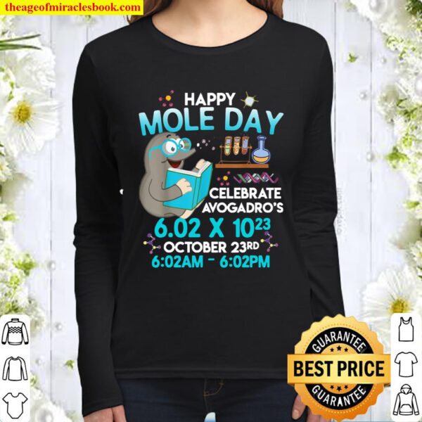 Happy Mole Day October 23rd Chemistry Teacher Student Gift Women Long Sleeved
