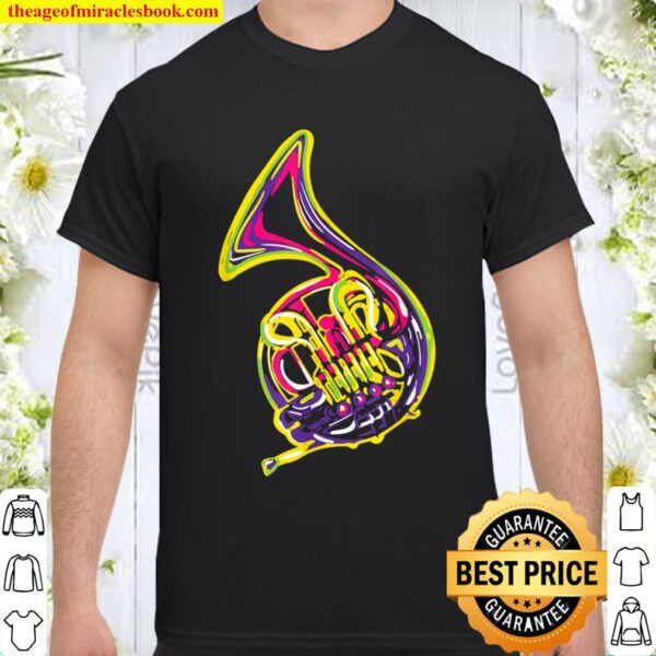Horn Colorful Design for French Horn Players Shirt