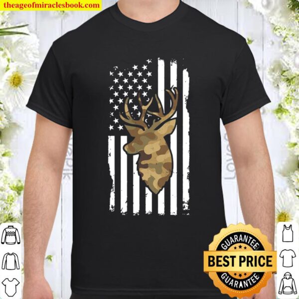 Hunting American Flag – Deer Hunter Buck Usa Gift Shirt