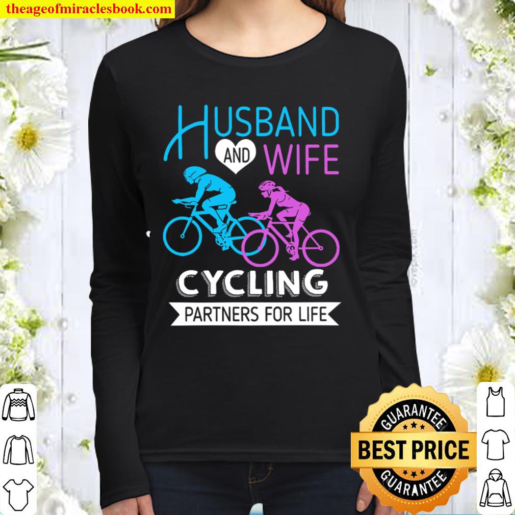 Husband And Wife Cycling Partners For Life Women Long Sleeved