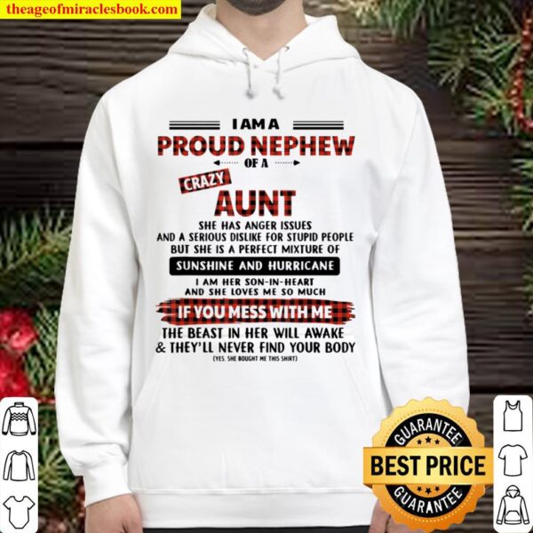 I Am A Proud Nephew Of A Crazy Aunt Funny Christmas Gift Hoodie