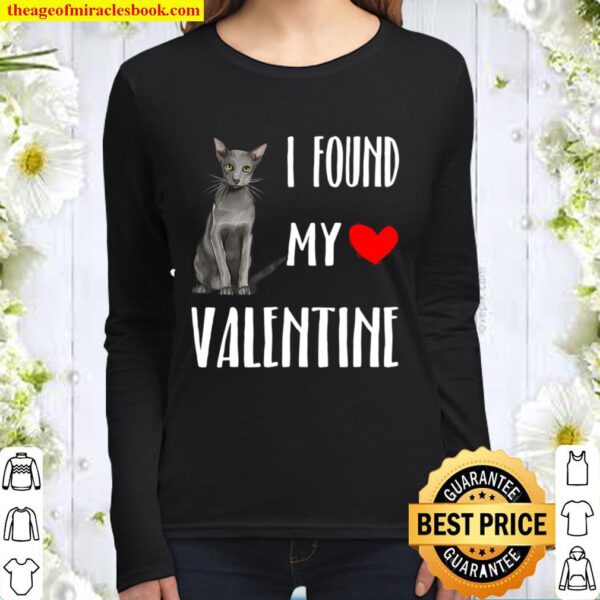 I Found My Valentine Day Oriental Cat Lover Gift Women Long Sleeved