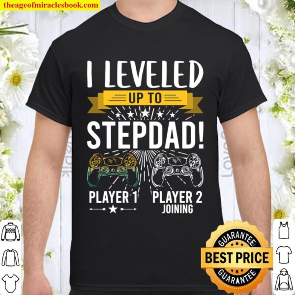 I Leveled Up To Stepdad funny Video Gamer step dad gift Shirt