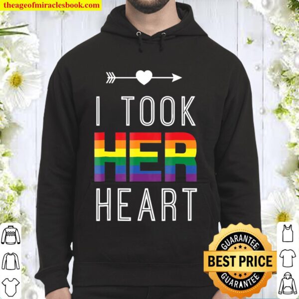 I Took Her Heart Lgbt Lesbian Couple Rainbow Hoodie